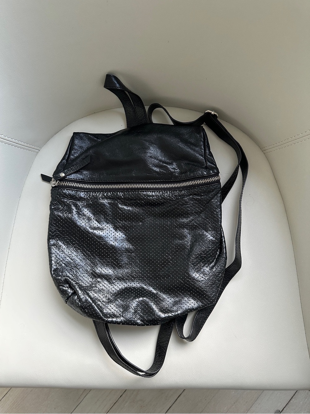 Latico Black Leather Lightweight Backpack